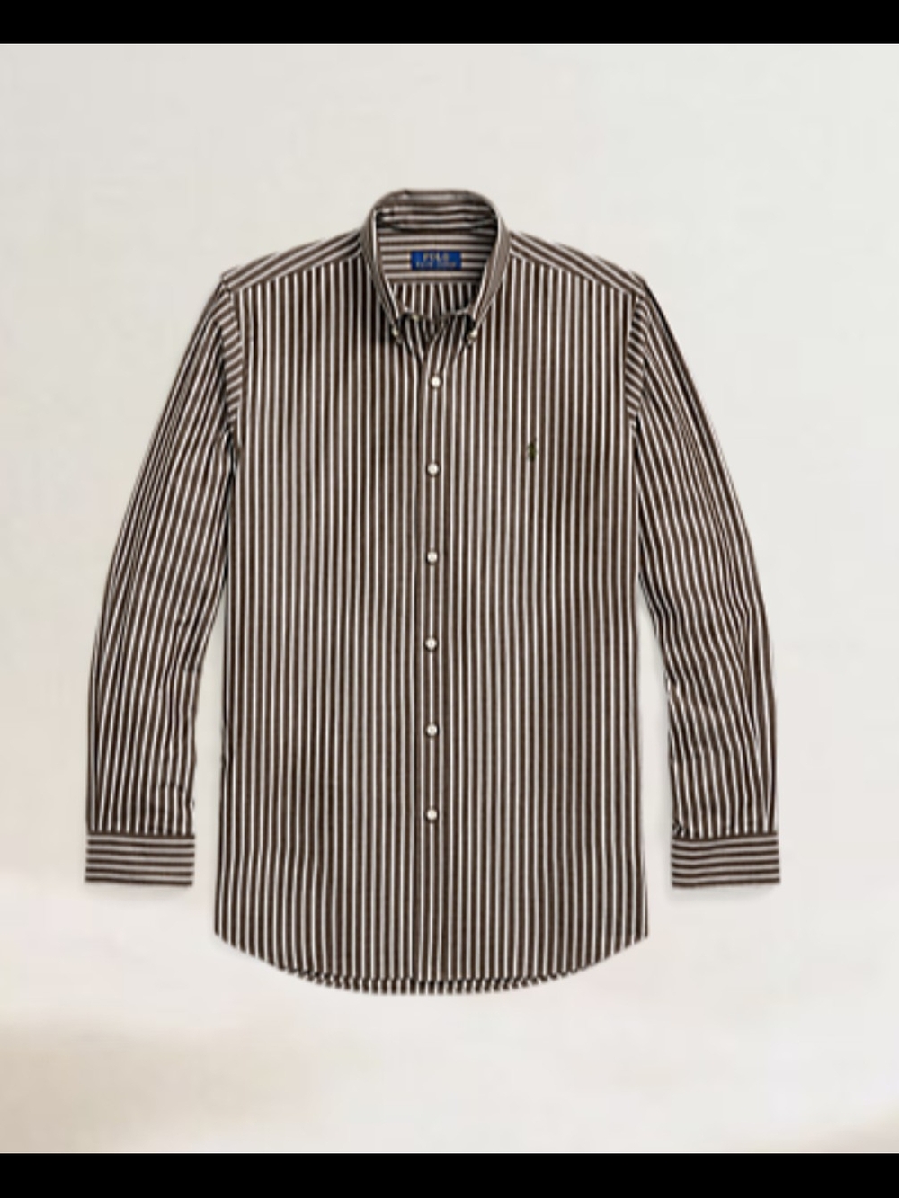 Polo by Ralph Lauren Brown and White Striped Dress Shirt